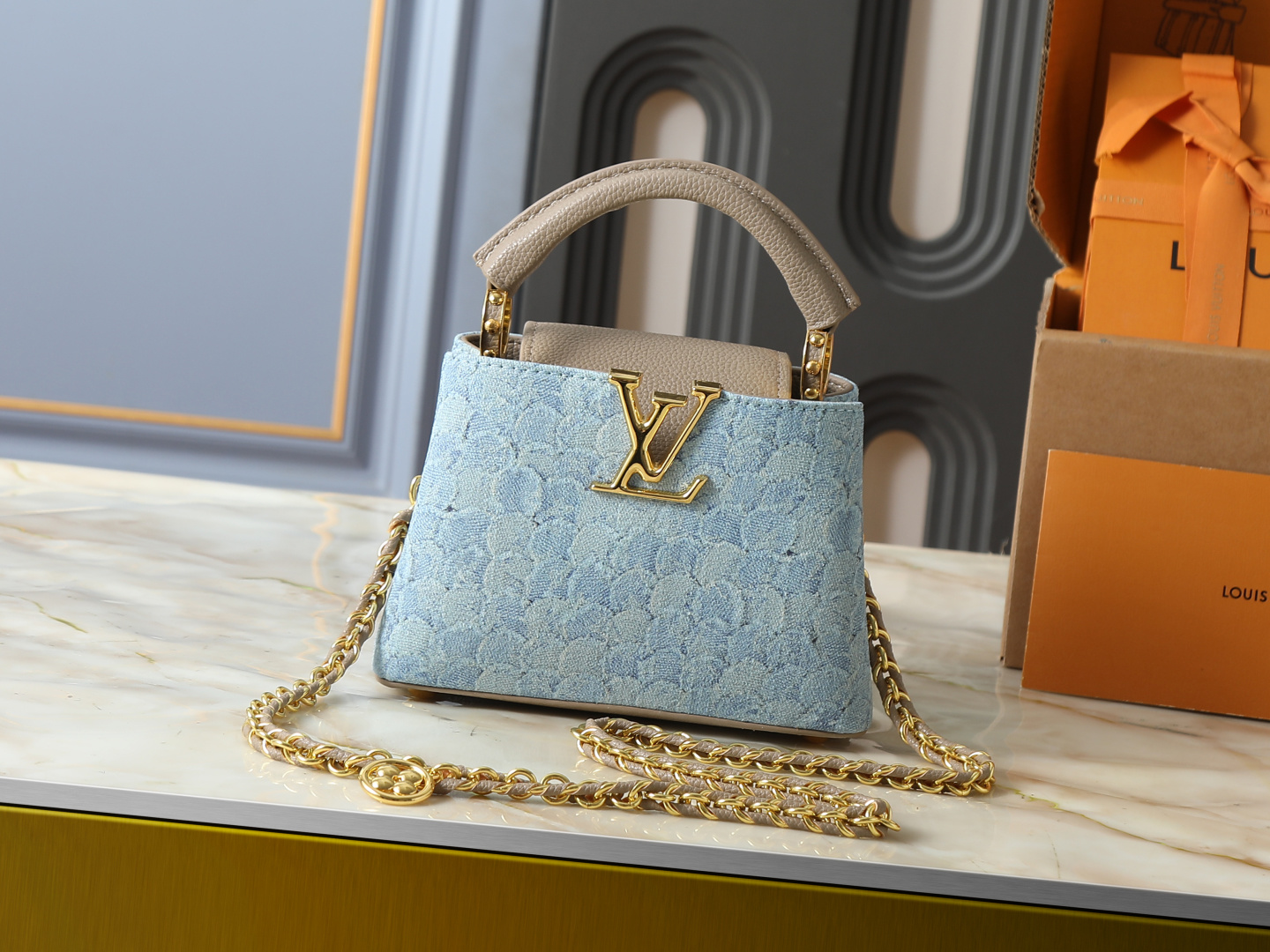 Louis Vuitton LV Capucines BB Handbag Premium Canvas Adjustable Strap Street Style High-End Fashion